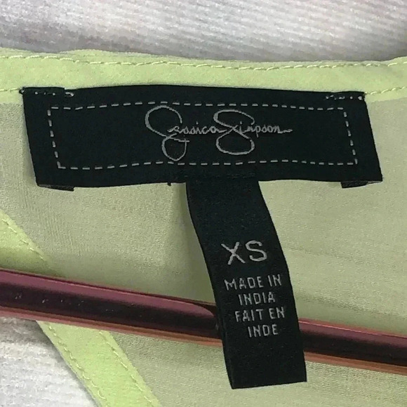 Jessica Simpson Yellow Sheer Pullover Blouse XS - Picture 7 of 9